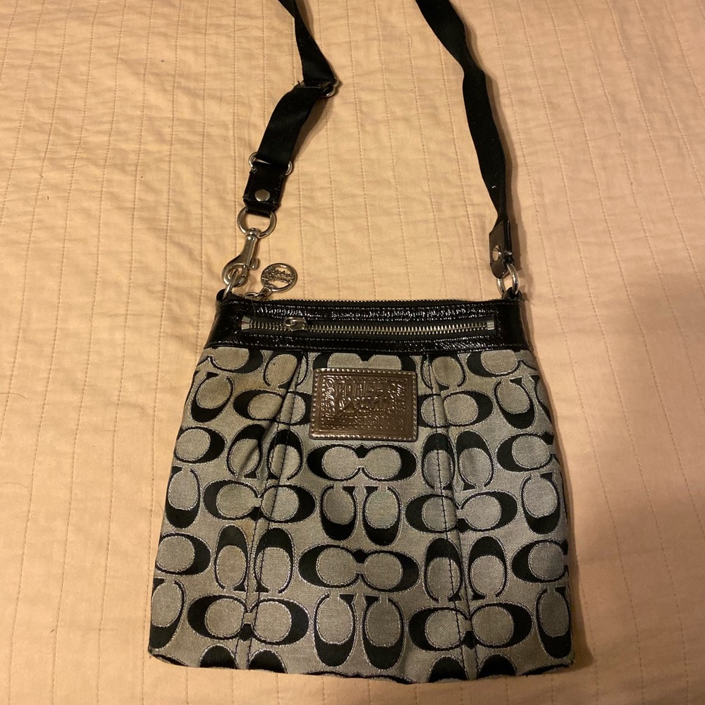 Black and gray COACH crossbody